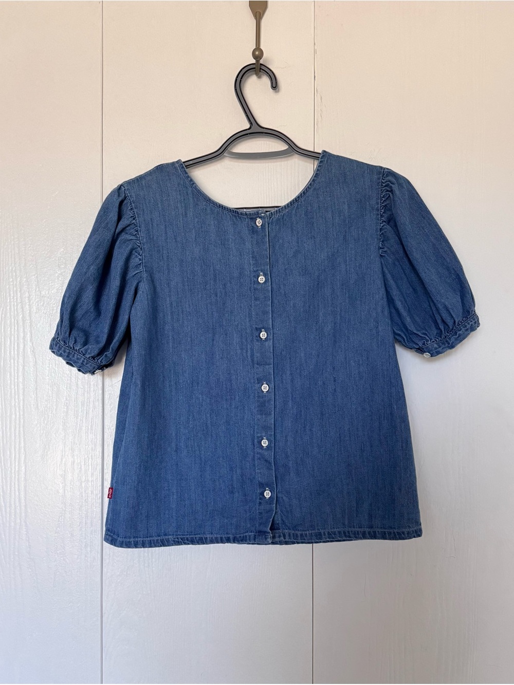 Levi's Denim Puff Sleeve Top - Blue